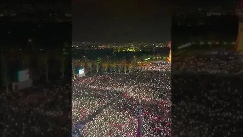 Massive number of supporters gather outside Presidential complex to celebrate Erdogan's victory...