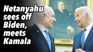 Netanyahu sees off Biden, meets Kamala