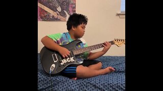9-Year-Old Jeck Rox Plays 🎸 Famous Freddie King Hideaway Song on Guitar #shorts