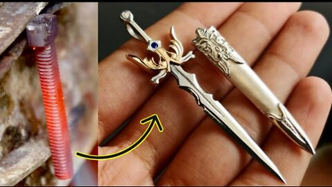turning rusty bolt into sword pendant