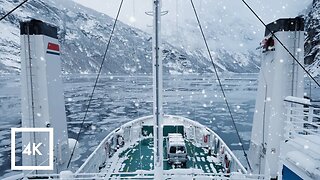 Relaxing Winter Ride in the Geirangerfjord, Norway | Sounds for Sleep and Study ASMR