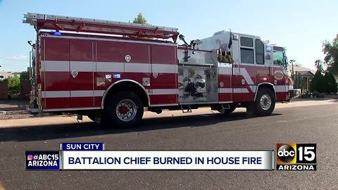 Sun City firefighter speaks after being injured while battling house fire