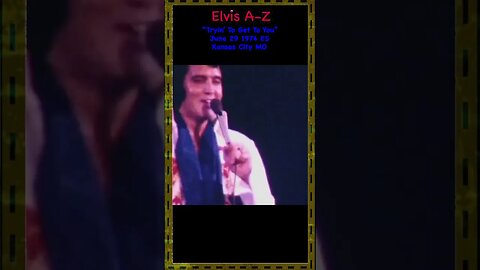 Elvis Presley “Tryin' To Get To You” June 29th 1974