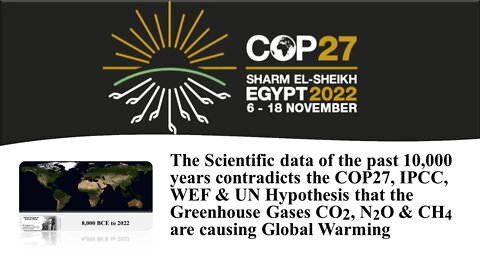 COP27 How 10,000 yrs of data disproves the Hypothesis that CO2 concentration causes Global Warming