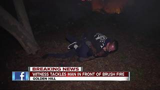10News cameras capture witness taking down suspected arsonist
