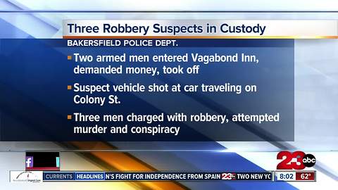 Bakersfield Police arrest three men for robbery, attempted murder