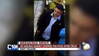Hit-and-run suspect stopped for food after crash
