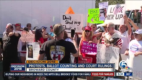 Protesters appear at Broward County elections tabulation center