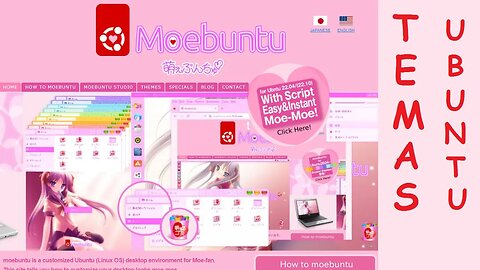 moebuntu é um ambiente de desktop personalizado do Ubuntu (Linux OS) para Moe-fan.