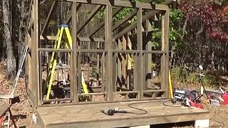 Finished Framing Off Grid Greenhouse & Deck