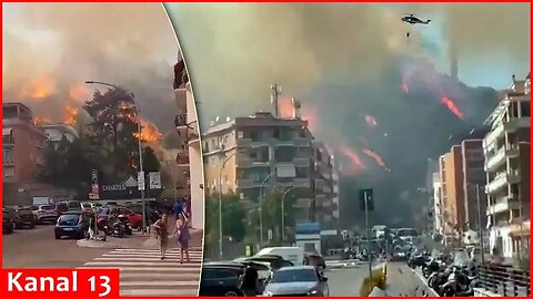 Large fire breaks out in Rome near public TV station - Residents being evacuated