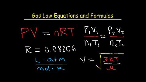 Gas Laws - Equations and Formulas