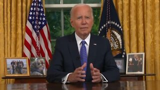 An 'orange' President Biden struggles to pronounce his words while reading from a teleprompter
