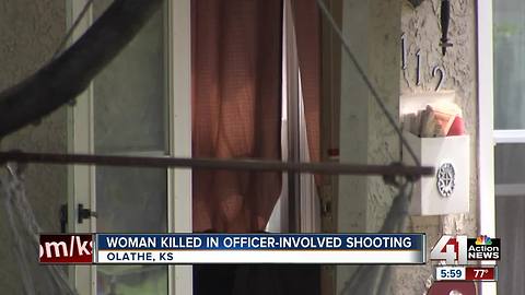 Woman shot, killed by officer in Olathe