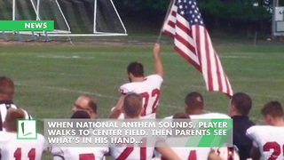 When National Anthem Sounds, Player Walks To Center Field. Then Parents See What’s In His Hand…