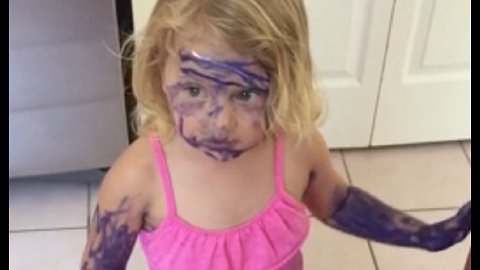 Toddler Makes Purple Marker The Next Makeup Trend