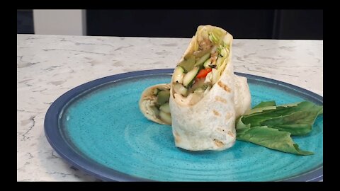 Provencale style grilled vegetable wrap