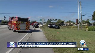 Man's body found in canal in West Palm Beach near 45th Street and Corporate Way