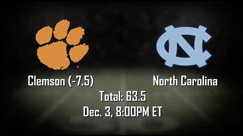 ACC Championship Betting Preview | Clemson vs North Carolina Picks, Predictions and Odds | Dec 3