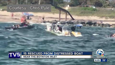 15 people rescued from sinking boat near Boynton Beach Inlet
