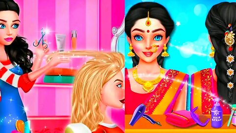 Indian wedding hair design and spa salon/indian wedding game/girl games/new game 2023 @TLPLAYZYT