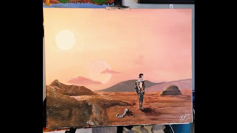 Cara Dune (Gina Carano) Fan Art tribute painting | Canvas Art | time-lapse | satisfying art