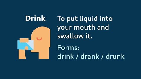 Irregular verb: Drink / drank / drunk (meaning, forms, examples, pronunciation)