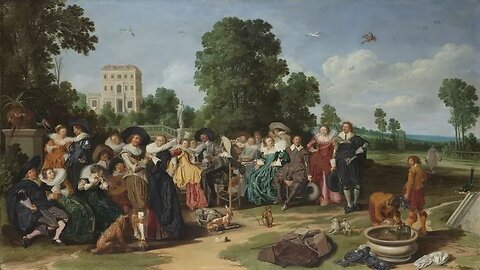 The outdoor party, painted by Dirck Hals in 1627, created by Frans Hals' sibling