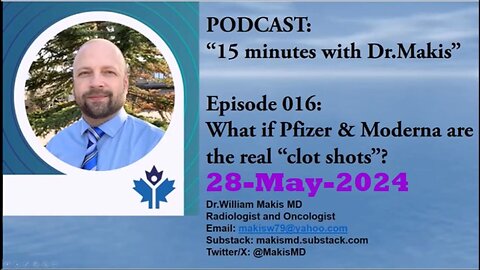 15 minutes with Dr.Makis Ep 016 What if Pfizer & Moderna are the real clot shots 28-May-2024