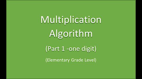 Math-Multiplication Algorithm - part 1