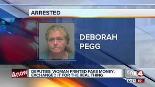 A Fort Myers woman is accused of printing fake money