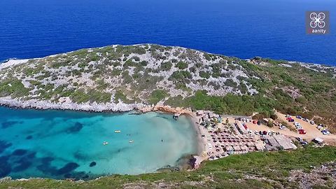 Drone captures exotic hidden beach at Greek border