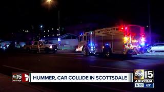 Hummer and car collide in Scottsdale