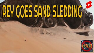 Rey Goes Sand Sledding