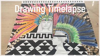 Mayan headdress Drawing time Lapse | Tattoo Drawing | My Mindset