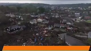 drone footage of damage from tornado going through Little Rock area It’s still on the ground