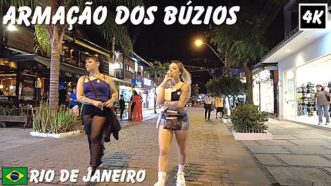 🇧🇷 Walking Armação dos Búzios at Night | State of Rio de Janeiro, Brazil【 4K 】