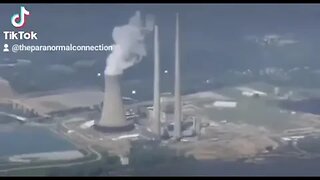 Ufo's over a nuclear power plant.