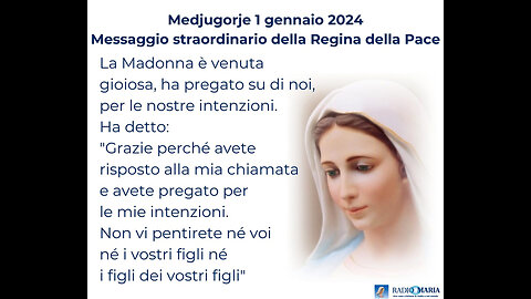 (1 GENNAIO 2024 / FESTA DI MARIA SS. MADRE DI DIO) - MEDJUGORJE: “MESSAGGIO DELLA VERGINE MARIA - #REGINA DELLA PACE - A MARIJA!!”😇💖🙏