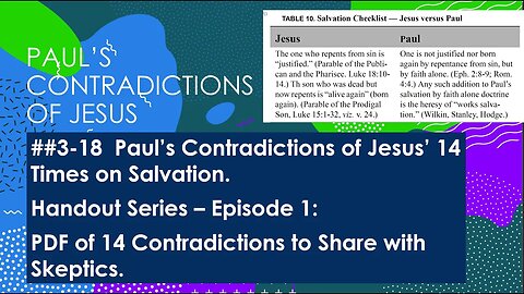 Contradictions of Jesus by Paul -- PDF Handout of Episode #3 of Contradictions 3-18