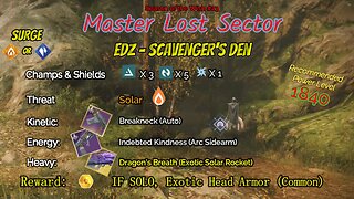Destiny 2 Master Lost Sector: EDZ - Scavenger's Den on my Stasis Warlock 5-30-24