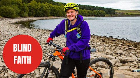 Young blind woman believed to be the first in the UK to cycle a massive bike trail