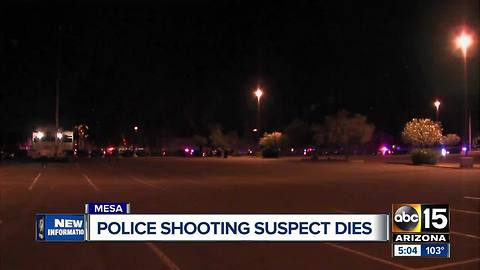 Suspect dies from injuries after Mesa officer-involved shooting