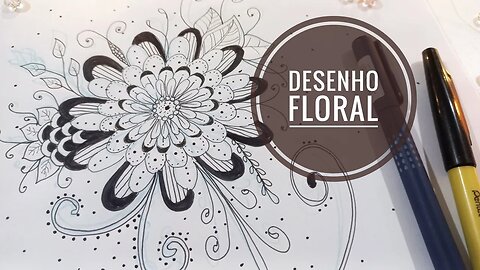 Desenho Floral com caneta Nanquim (Drawing Pen)