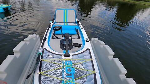 INFLATABLE RACKHAM AERO 12.4 PEDAL DRIVE PADDLE BOARD iCast 2022 Water demo
