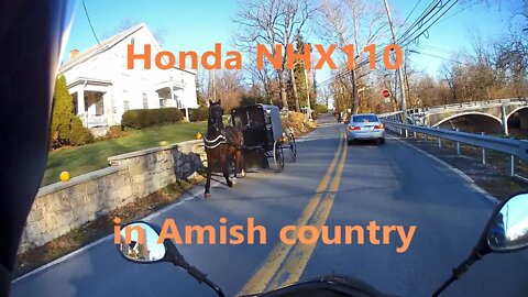 Cold December scooter / motorcycle ride in Amish country Pennsylvania on Honda NHX110 Elite.