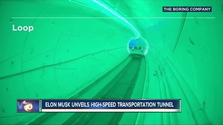Elon Musk unveils transportation tunnel in Los Angeles