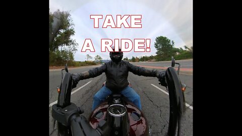 You're behind bars. 360 Degree Experience Riding a Harley Road King