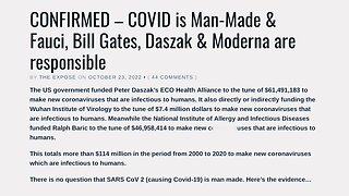 CONFIRMED: FAUCI, BILL GATES, PETER DASZAK & MODERNA CREATED COVID-19 | 24.10.2022