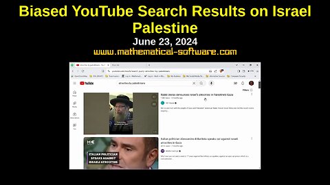 Biased YouTube Search Results on Israel Palestine